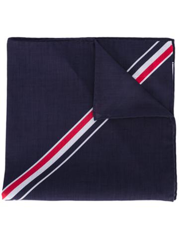 Thom Browne - Stripe Detail Scarf - Men - Cotton - One Size, Blue, Cotton