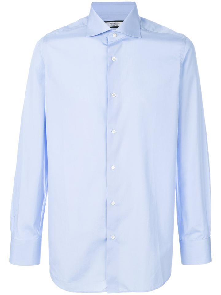 Fashion Clinic Timeless Curved Hem Shirt - Blue