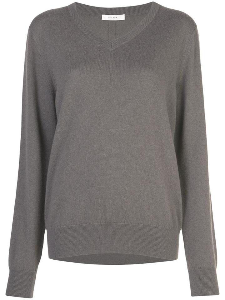 The Row V-neck Jumper - Grey