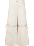 Rosie Assoulin Lace Detail Culottes, Women's, Size: 2, Nude/neutrals, Cotton/nylon/spandex/elastane