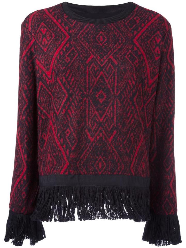 Christian Pellizzari Fringed Hem Jumper, Women's, Size: 42, Black, Acrylic/polyester/virgin Wool