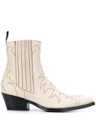 Sartore Pointed Cut Out Detail Boots - Neutrals