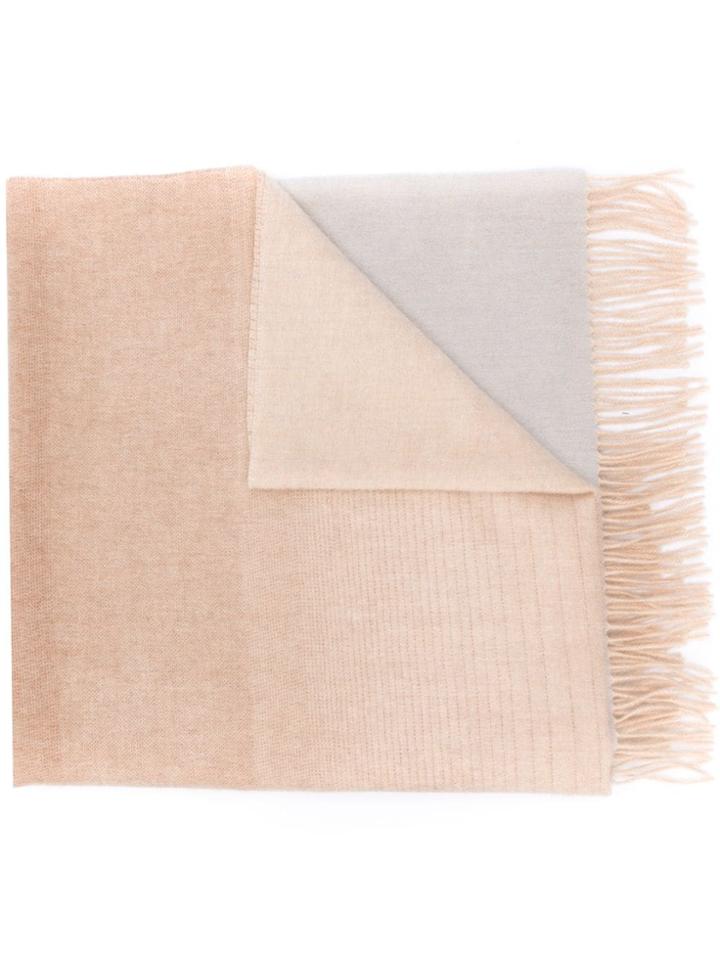 Ps Paul Smith Two-tone Fringe Scarf - Neutrals