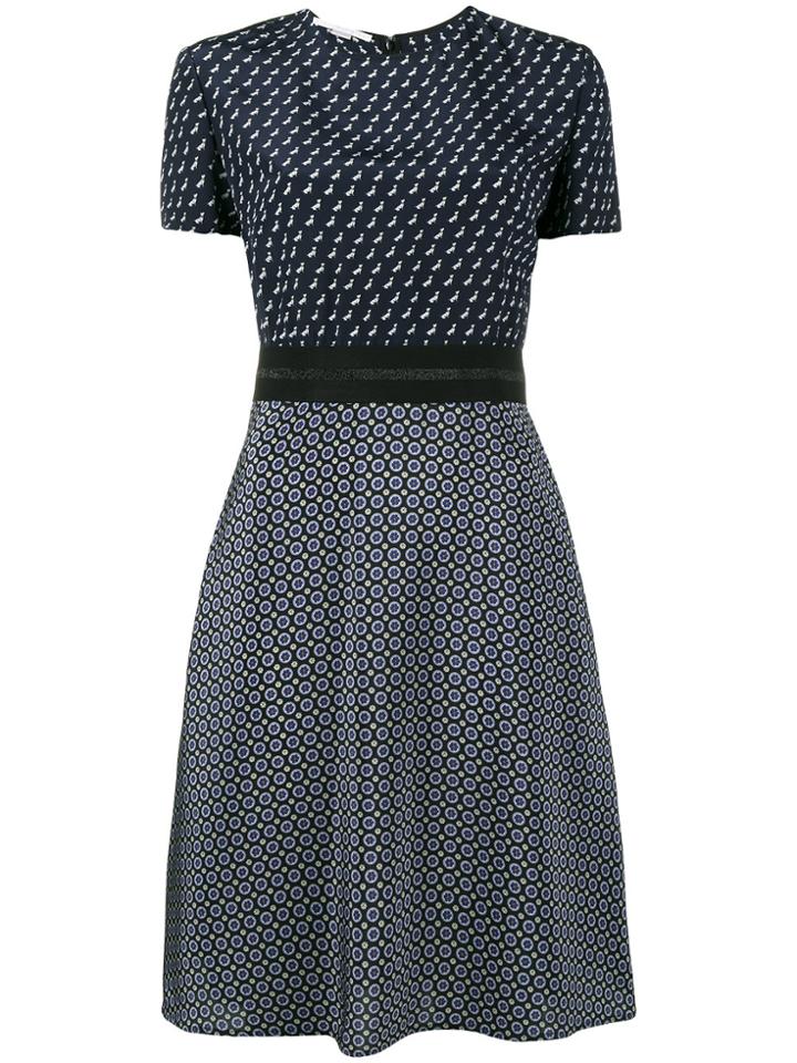 Stella Mccartney Tie Print Short Sleeve Dress - Blue