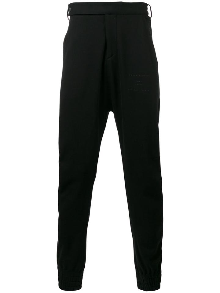 Odeur - 'beyond' Drop Crotch Sweatpants - Unisex - Cotton - M, Black, Cotton