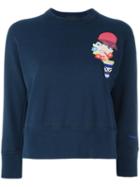 Dsquared2 Drinking Decal Cropped Sweatshirt, Women's, Size: Xs, Blue, Cotton