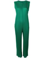 Pleats Please By Issey Miyake Pleated Straight-cut Jumpsuit - Green