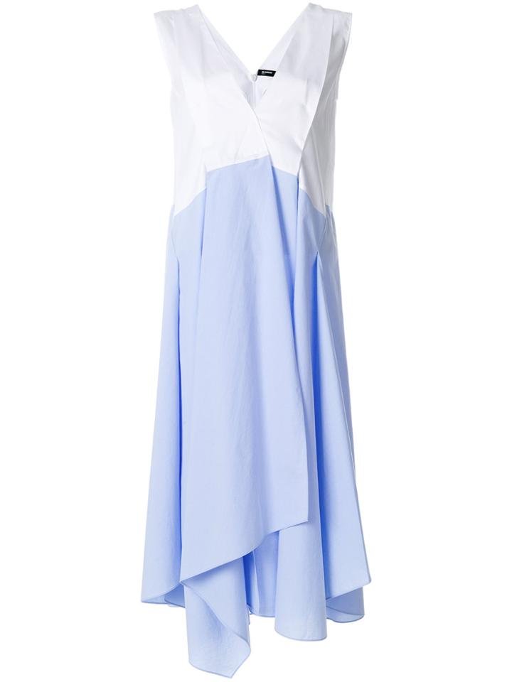 Jil Sander Navy Layered Skirt Shift Dress - Blue