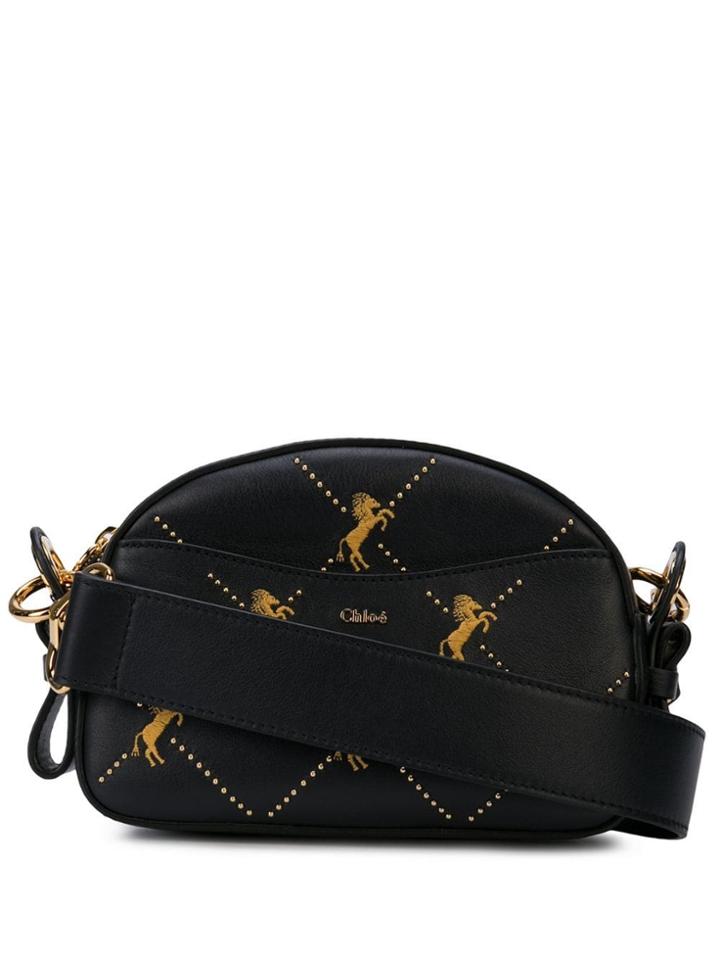 Chloé Embroidered Crossbody Bag - Black