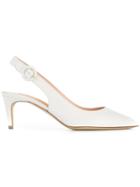 Rupert Sanderson Pointed Sling Back Pumps - White