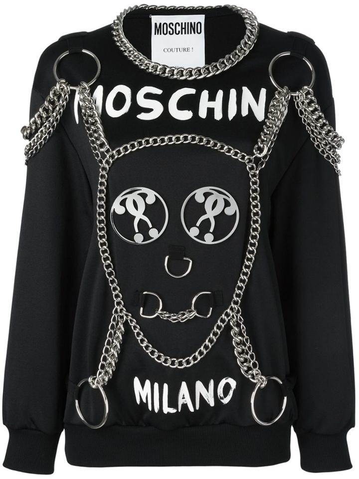 Moschino Chain Embellished Sweatshirt - Black