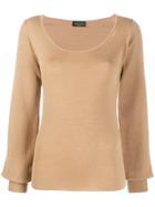 Roberto Collina Deep Neck Jumper - Neutrals