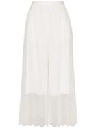 Paskal Wide-leg Scallop Hem Culottes - White
