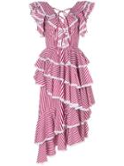 Milla Milla Striped Ruffle Tiered Midi Dress