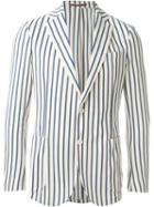 Eleventy Striped Blazer, Men's, Size: 48, Nude/neutrals, Cotton