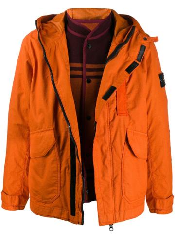 Stone Island Combined Hooded Jacket - Orange