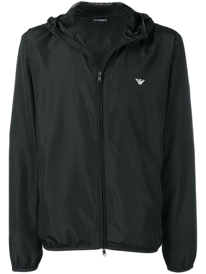 Emporio Armani Logo Windbreaker - Black