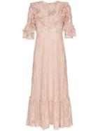 Bytimo Ruffled Lace Midi Dress - Pink