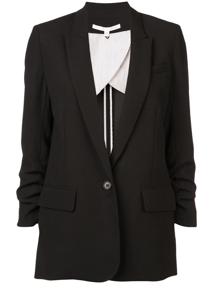 Veronica Beard Boxy Gathered Sleeve Blazer - Black