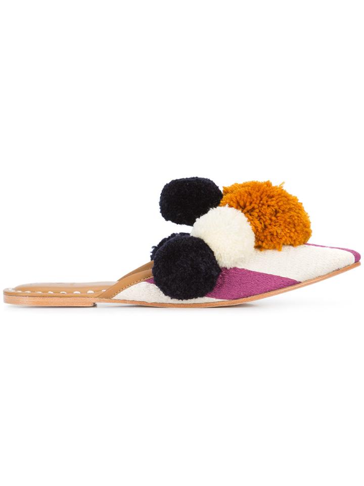 Figue Pom Pom Mules - Multicolour