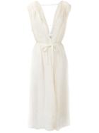 Forte Forte - Long Sleeveless Jacket - Women - Linen/flax - One Size, Women's, Nude/neutrals, Linen/flax