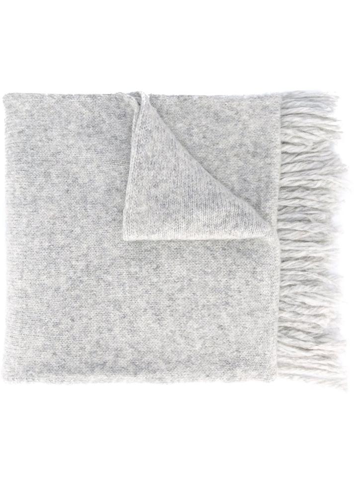Ami Alexandre Mattiussi Fringed Scarf - Grey