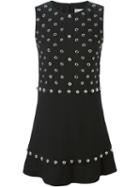 Red Valentino Eyelet Embellished Dress, Women's, Size: 38, Black, Viscose/virgin Wool/polyester