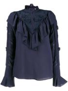 See By Chloé High-neck Ruffled Blouse - Blue