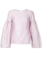 Bambah Magnolia Balloon Sleeve Blouse - Pink & Purple