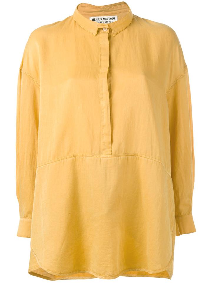 Henrik Vibskov Beatle Blouse, Women's, Size: Xs, Yellow/orange, Silk/cotton