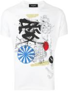 Dsquared2 Mechanical Sketch T-shirt, Men's, Size: Large, White, Cotton