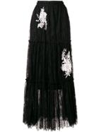 Twin-set Lace Maxi Skirt - Black
