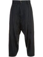 Vivienne Westwood Man Striped Cropped Pants, Men's, Size: 52, Blue, Virgin Wool