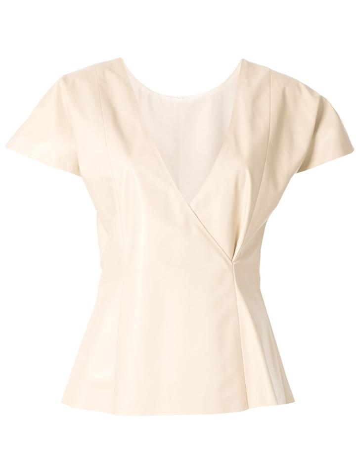 Drome Cap Slv Leather Top V Back Superfine Nappa 100% Leather-lambskin