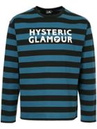 Hysteric Glamour Striped Logo Sweatshirt - Blue