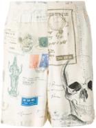 Alexander Mcqueen - Skull Print Bermuda Shorts - Men - Viscose - 46, Nude/neutrals, Viscose