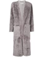 Inès & Maréchal Elvis Long V-neck Coat - Grey