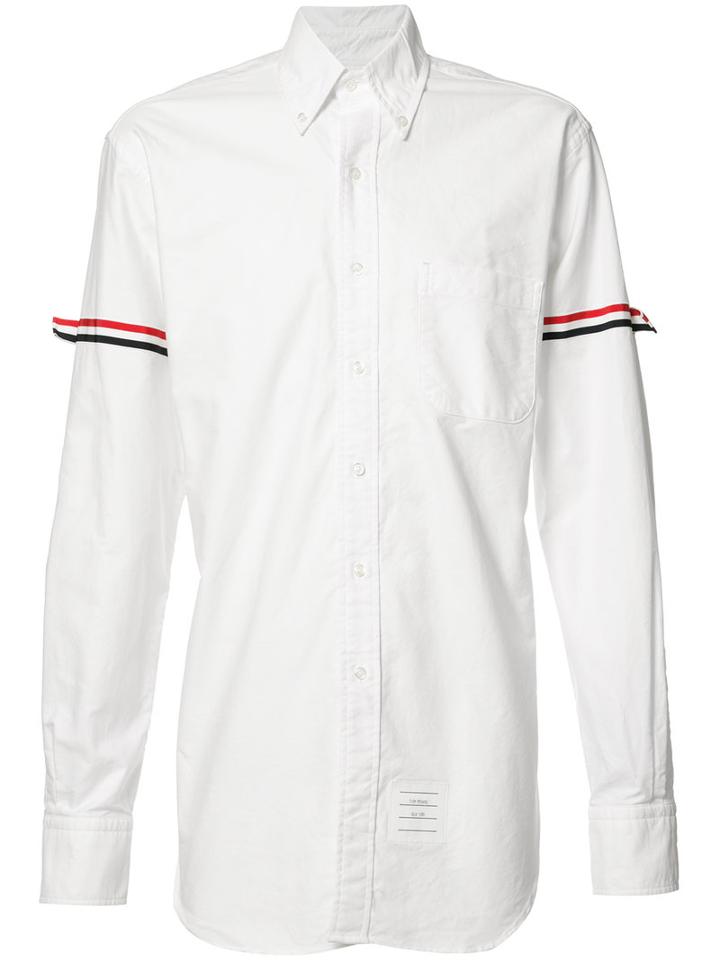 Thom Browne Striped Sleeve Shirt, Men's, Size: 2, Red, Acetate