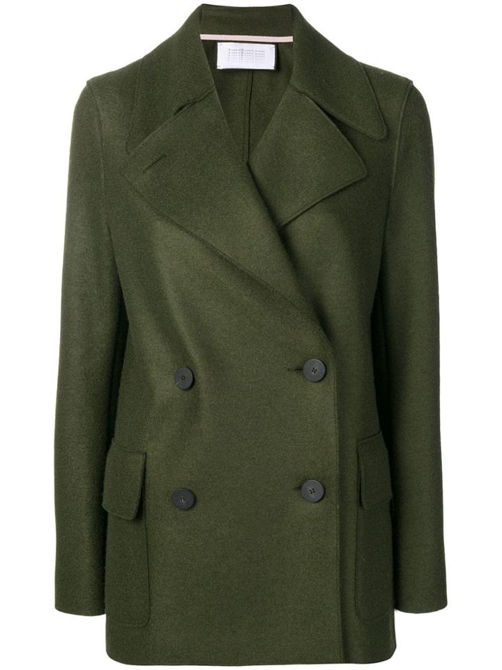 Harris Wharf London Double Breasted Peacoat - Green