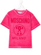 Moschino Kids Teen Logo Patch T-shirt - Pink