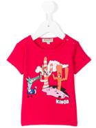 Kenzo Kids - Cactus Print T-shirt - Kids - Cotton/spandex/elastane - 12 Mth, Pink/purple