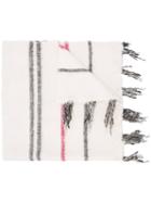 Denis Colomb - Striped Large Scarf - Women - Cotton/cashmere - One Size, White, Cotton/cashmere