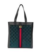 Gucci Monogram Pattern Tote Bag - Black