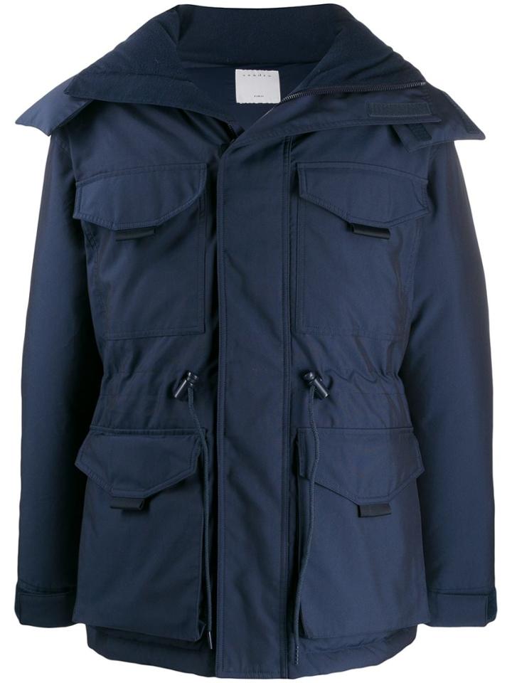 Sandro Paris Polar Hooded Parka Coat - Blue