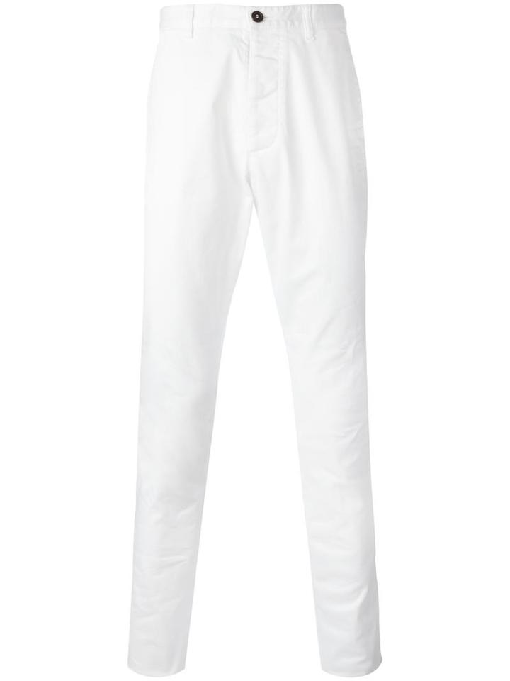 Dsquared2 Slim Fit Chinos, Men's, Size: 56, White, Cotton/spandex/elastane