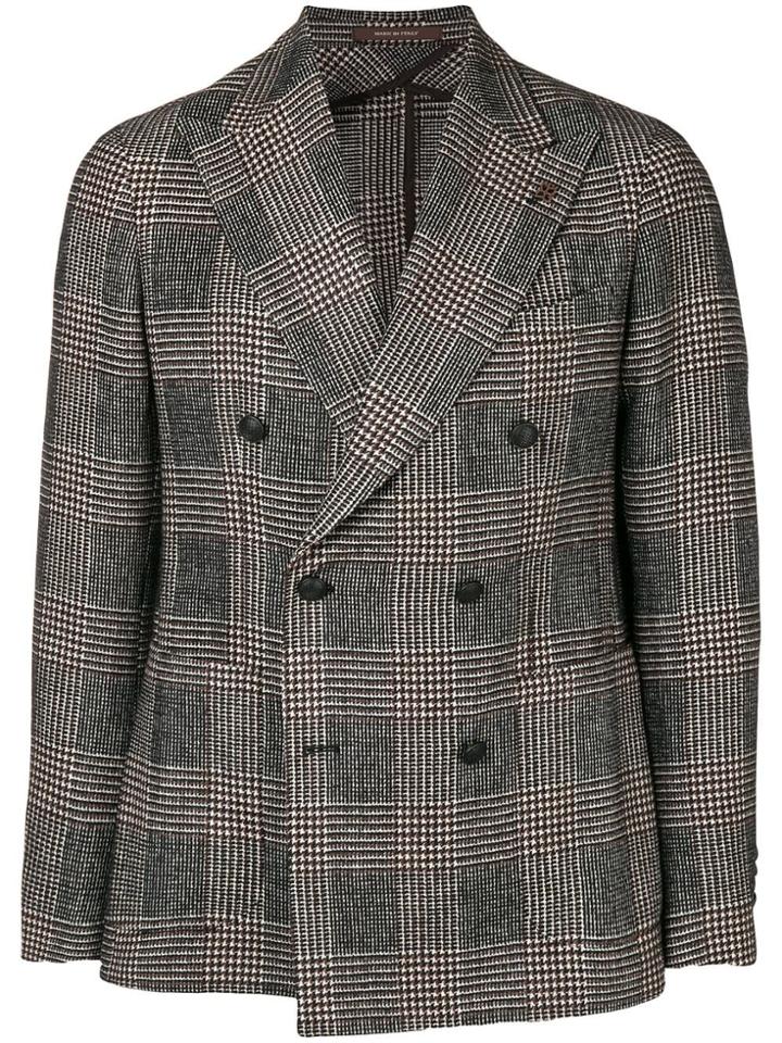 Tagliatore Check Pattern Blazer - Brown