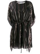 Iro Striped Kaftan Dress - Black