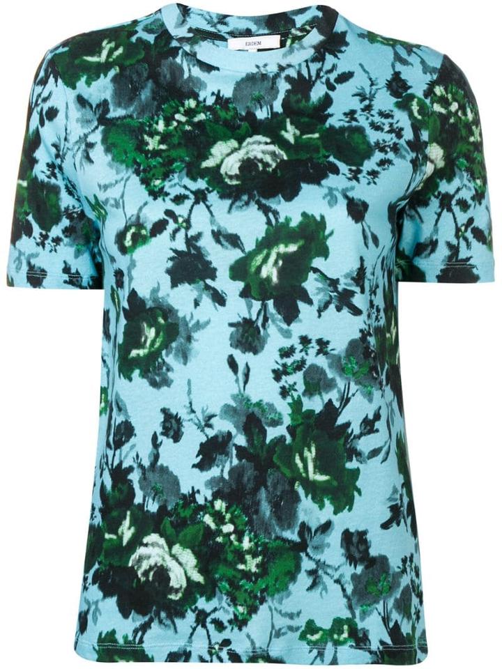 Erdem Floral Print T-shirt - Blue