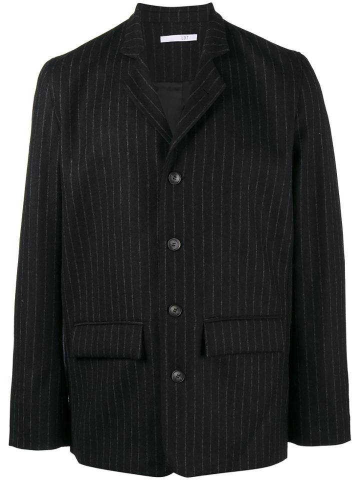 Lot78 Pinstripe Blazer - Black
