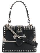 Prada Studded Cahier Tote Bag - Black